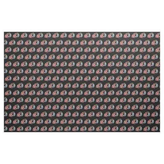 rot-weiß-blauer Schädel auf Stoff (Yard (91,4 cm))