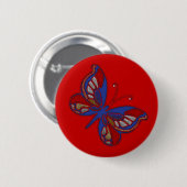 Rot-Weiß-Blauer Schmetterlingskopf Button (Vorne & Hinten)