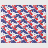 Rot-Weiß-Blauer-Schnee-Boa Geschenkpapier (Flach)