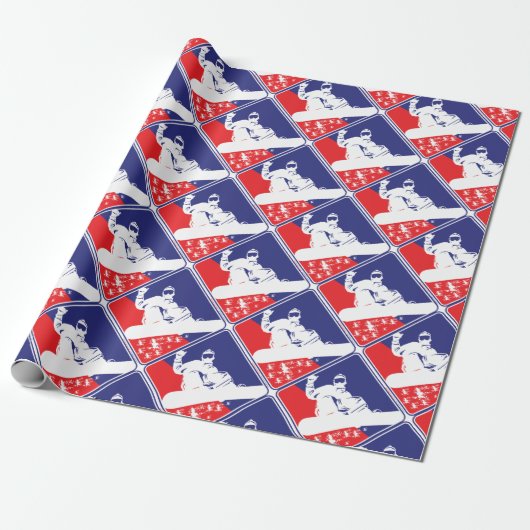 Rot-Weiß-Blauer-Schnee-Boa Geschenkpapier (Ungerollt)