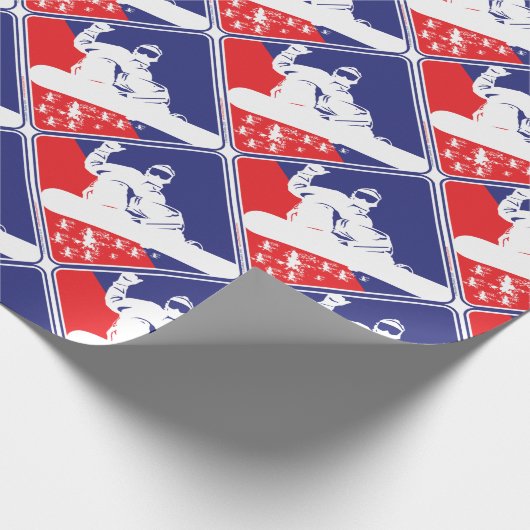 Rot-Weiß-Blauer-Schnee-Boa Geschenkpapier (Ecke)