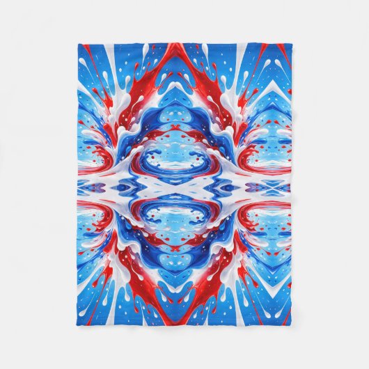Rot-Weiß-Blauer Spritzdecke Fleecedecke (Vorderseite)