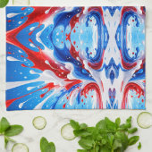 Rot-Weiß-Blauer Spritzdecke Geschirrtuch (Gefaltet)