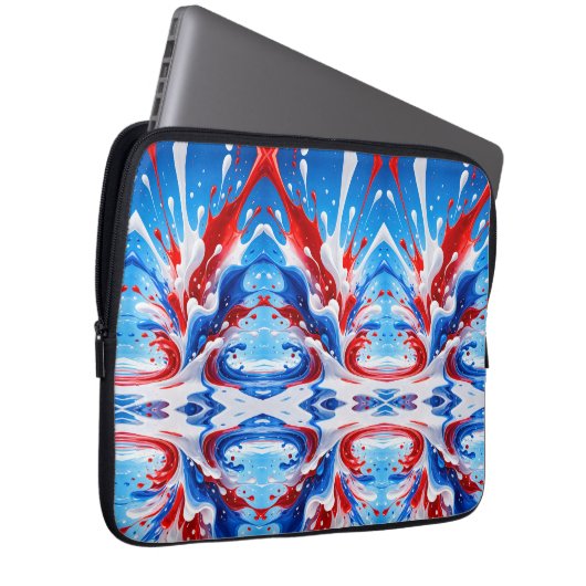 Rot-Weiß-Blauer Spritzdecke Laptopschutzhülle (Vorne Rechts)
