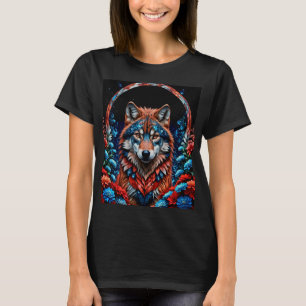 Rot, Weiß, Blauer Wolf T-Shirt