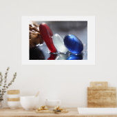 Rot Weiß & Blaues Meer Glas Poster (Küche)