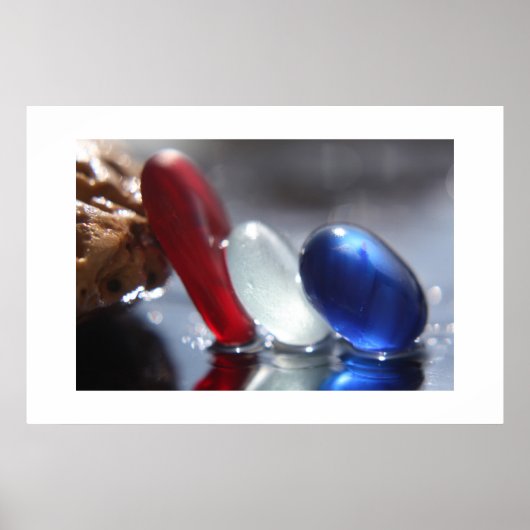 Rot Weiß & Blaues Meer Glas Poster (Vorne)