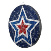 Rot, Weiß, Blue Star 4. Juli Glitzer Dartscheibe (Vorderseite rechts)