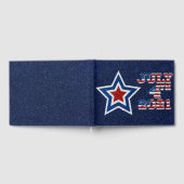 Rot, Weiß, Blue Star 4. Juli Glitzer Gästebuch (Voll)