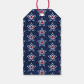 Rot, Weiß, Blue Star 4. Juli Glitzer Geschenkanhänger (Vorderseite)