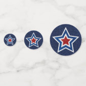 Rot, Weiß, Blue Star 4. Juli Glitzer Konfetti (Vorderseiten)