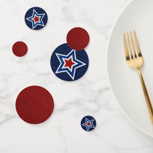 Rot, Weiß, Blue Star 4. Juli Glitzer Konfetti (Gruppe)