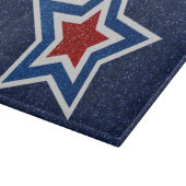 Rot, Weiß, Blue Star 4. Juli Glitzer Schneidebrett (Ecke)