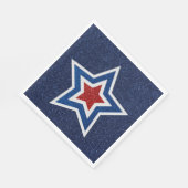 Rot, Weiß, Blue Star 4. Juli Glitzer Serviette (Ecke)