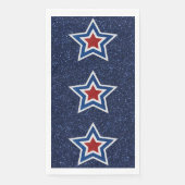 Rot, Weiß, Blue Star 4. Juli Glitzer Serviette (Vorderseite)