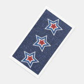 Rot, Weiß, Blue Star 4. Juli Glitzer Serviette (Ecke)