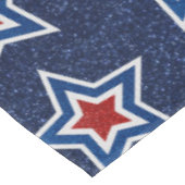 Rot, Weiß, Blue Star 4. Juli Glitzer Tischdecke (Schrägansicht)