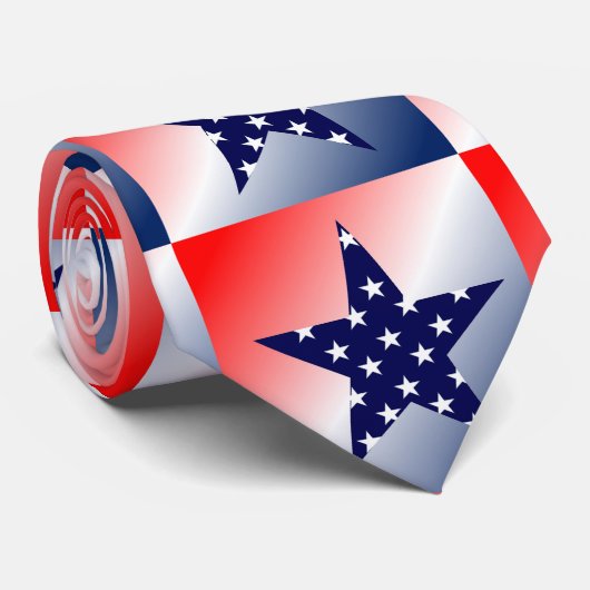 Rot, Weiß, Blue Star Krawatte (Gerollt)