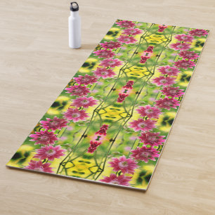 Rot-Weiß-Blume Abstraktes Muster Yogamatte
