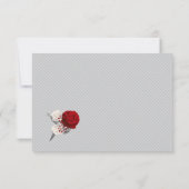 Rot-Weiß-Blume-Blätter Dankeskarte (Rückseite)