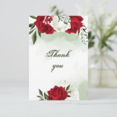 Rot-Weiß-Blume Dankeskarte (Stehend Vorderseite)