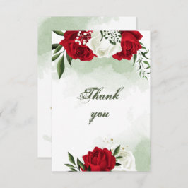 Rot-Weiß-Blume Dankeskarte