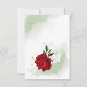 Rot-Weiß-Blume, geometrisch goldfarben Dankeskarte (Rückseite)