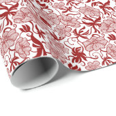 Rot-Weiß-Blume Geschenkpapier (Rolleneckpunkt)