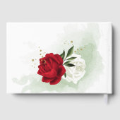 Rot-Weiß-Blume Grüne geometrische Hochzeit Gästebuch (Rückseite)