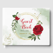 Rot-Weiß-Blume-Grünkranz Gästebuch (Vorderseite)