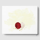 Rot-Weiß-Blume-Hochzeit Gästebuch (Rückseite)