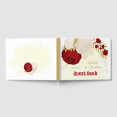 Rot-Weiß-Blume-Hochzeit Gästebuch (Voll)