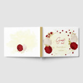 Rot-Weiß-Blume-Hochzeit Gästebuch (Voll)