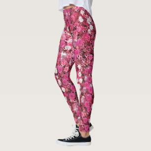 Rot-Weiß-Blume Leggings