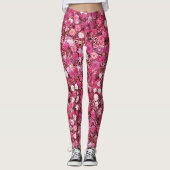 Rot-Weiß-Blume Leggings (Vorderseite)