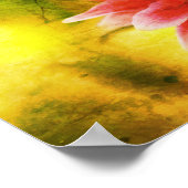 Rot-Weiß-Blume stört Kunst Poster (Ecke)