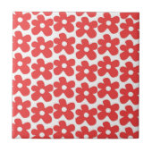 Rot-Weiß-Blumen-Y2K-Muster Fliese (Vorderseite)