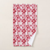 Rot-Weiß-Blumenmuster Badhandtuch Set (Handtuch)