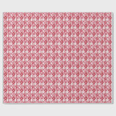 Rot-Weiß-Blumenmuster Geschenkpapier (Flach)