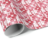 Rot-Weiß-Blumenmuster Geschenkpapier (Rolleneckpunkt)
