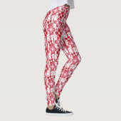 Rot-Weiß-Blumenmuster Leggings (Rechts)