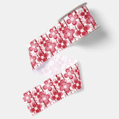 Rot-Weiß-Blumenmuster Ripsband (Rückseite)