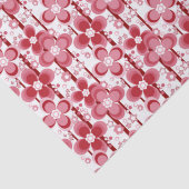 Rot-Weiß-Blumenmuster Seidenpapier (Detail)