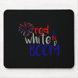 Rot Weiß Boom Feuerwerk - 4. Juli Mousepad
