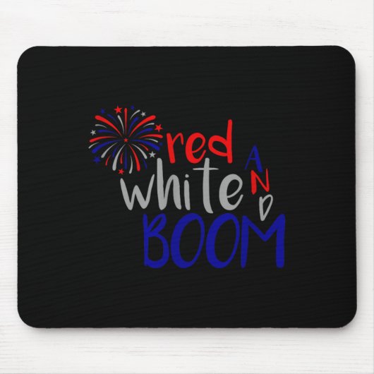 Rot Weiß Boom Feuerwerk - 4. Juli Mousepad (Vorne)
