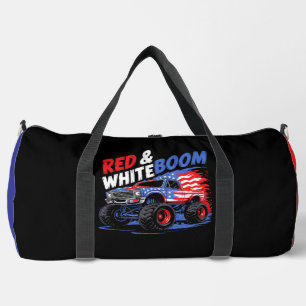 Rot-Weiß-Boom-Monstertruck Duffle Bag