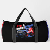 Rot-Weiß-Boom-Monstertruck Duffle Bag (Rückseite)