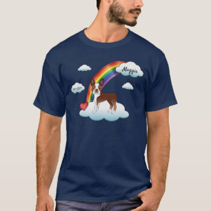 Rot-Weiß Boston Terrier Regenbogen-Gedenk-T-Shirt T-Shirt