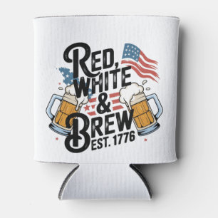 Rot Weiß & Brauen Est 1776 4. Juli 250. USA Dosenkühler