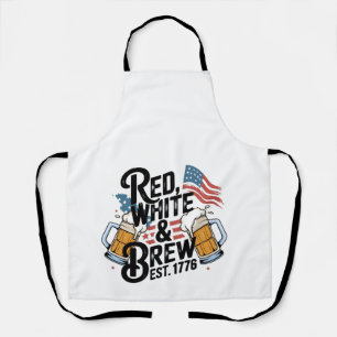 Rot Weiß & Brauerei Est 1776 4. Juli 250. USA Schürze